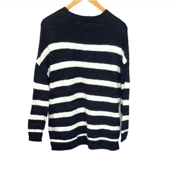 Kensie Women's Stripped Cozy Sweater Black and White Size XS - Picture 6 of 9